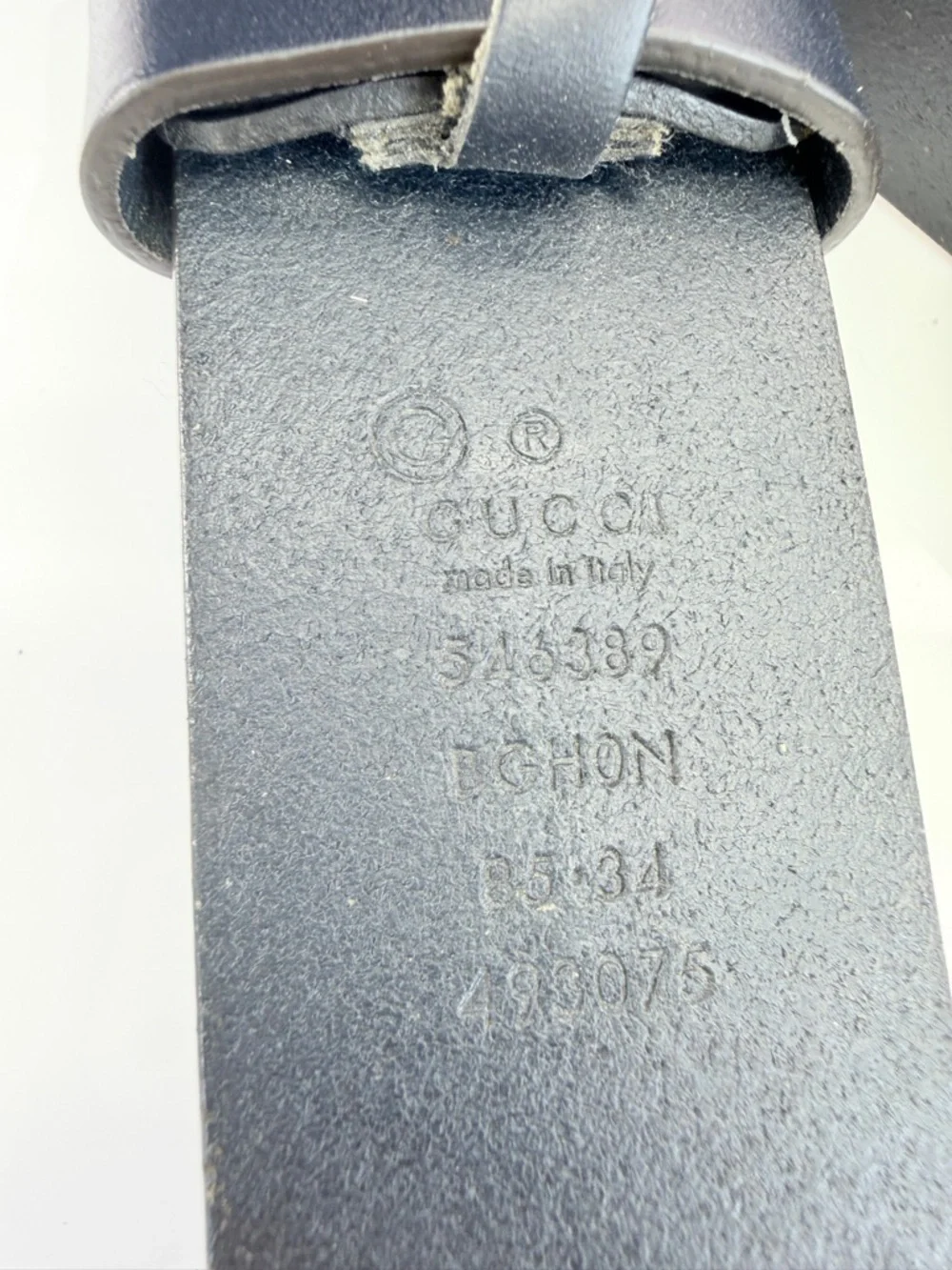 Gucci Black Leather Interlocking Gg Belt with Silver Double G Logo 546389 85/34